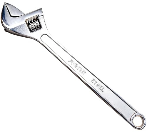 Sobinu 24 Adjustable Spanner 600mm Heavy Duty Adjustable Wrench | 63mm Wide Jaw Opening | Large Industrial Spanner for Plumbing, Pipe Work, Automotive & Construction | CR-V Steel