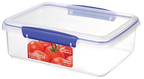 Sistema KLIP IT Food Storage Container Clear with Blue Clips 2 Litre