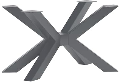 CM Furniture TISCHBEINE Spider Metall Mikado Anthrazit Couchtisch Füße Tischuntergestell Zartes Aussehen Tischgestell Höhenverstellbar Outdoor/Haus Tisch-KUFEN Kreuzgestell 43 cm Hoch Anti-Kratz-Pads