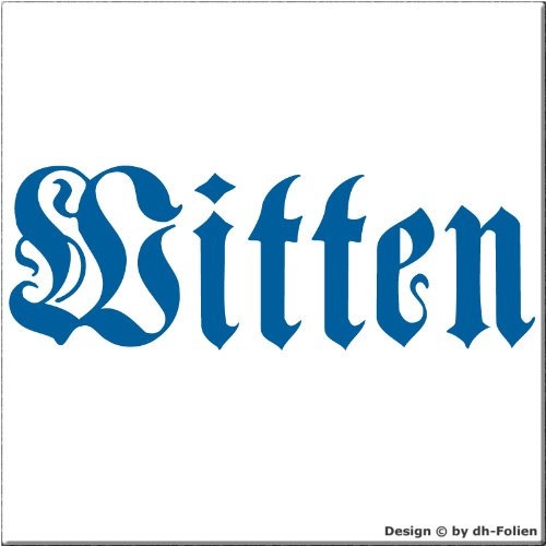 cartattoo4you AK-01667 | Witten - Fraktur altdeutsche Schrift | K-Serie | 17 x 5 cm| Farbe hellblau glänzend|in 23 Farben erhältlich Heckscheibe Auto Aufkleber Car Sticker Tuning Spruch Fun