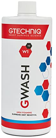 Gtechniq Car Shampoo. Auto W1 GWash Shampoo for Cars. Dirt and Stain Remover Car Cleaning Kit with Pink Grapefruit Fragrance. 100% Biodegradable Foam Cleaner, Wheel Cleaner and Screen Wash - 500ml
