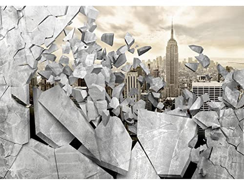 Runa Art Papel tapiz fotográfico Pared de piedra Nueva York Moderna Lana Sala Cuarto Salón - Made in Germany - gris 9173010a