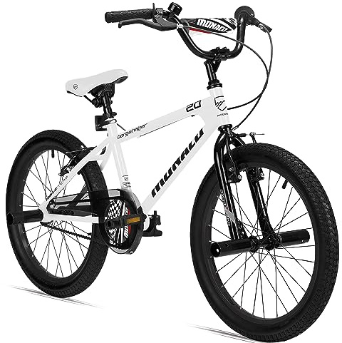 Bergsteiger Monaco 20 Zoll BMX Freestyle Fahrrad mit Stahl-Pegs | Mit V-Bremsen, A-Headvorbau, Doppelwandfelgen, Schnellspannsattel, ideal ab 120 cm für den Alltag.