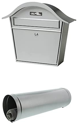 Burg-Wächter Briefkasten, A5 Einwurf-Format, Verzinkt, Stahlblech, Silber + Zeitungsrolle, Briefkastenergänzung, Silber News 5800 Si Zeitungsrolle, Briefkastenergänzung, Stahl silberfärbig