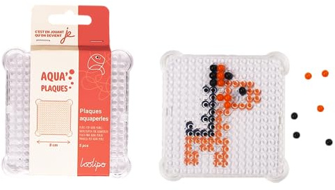 LOOLIPO - PLAQUES POUR AQUAPERLES - 5 plaques - 8 x 8 cm - Kits créatifs - Loisir créatif - Activité manuelle - L980002