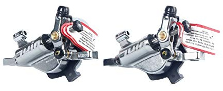 Juin Tech M1 Hybrid Hydraulic Disc Brake Caliper Set - Cable-Actuated Post Mount Brakes for Road,E-Bike, MTB, Cyclocross - High Stopping Power Upgrade, Front & Rear, Silver Gray