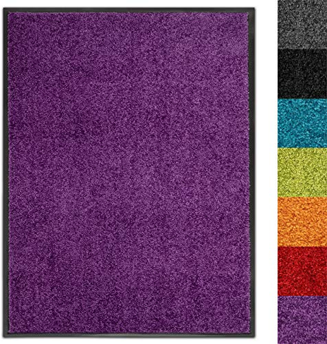 Floordirekt Schmutzfangmatte Use&Wash - Türmatte Sauberlaufmatte Fußabtreter - Fussmatte Teppich - für Flur Eingang Eingangsbereich - rutschfest & waschbar (120 x 300 cm, Lila 28)