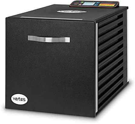vertes Dörrautomat Dehydrator mit einfacher Bedienung, Timer und Temperatur bis 68°C, Dörrgerät Elektrisch mit 750 Watt Leistung, Ventilator, 10 Trockengitter, Lebensmittel Trockner, BPA Frei