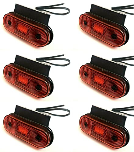 MelTruck® 6x Rote LED Begrenzungsleuchte Positionsleuchte Umrissleuchte 12V 24V LKW Anhänger