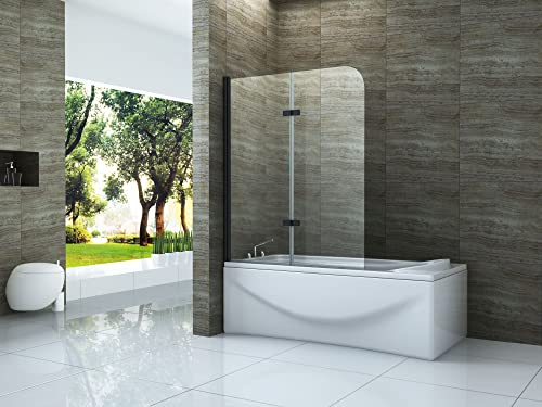 Duschtrennwand DUO - schwarz 120 x 140 (Badewanne)