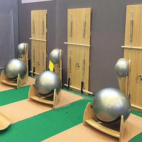 NUNETH Balance Ball Stuhl Hölzerne Eignungsyoga-Ballstühle für Erwachsene, Yoga-Klassenzimmer-Heimbüro-Workout-Balance-Ballstuhl, Ergonomischer, Bruchsicherer Kugelstuhl