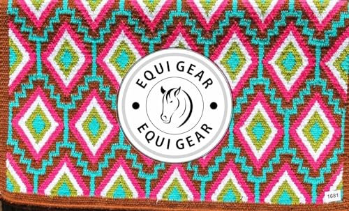 EQUIGEAR Western Show Horse Satteldecke aus neuseeländischer Wolle, Western-Design, handgefertigte Satteldecke, Wollpolster, Sensor Flex (Anpassung möglich), WW24 (34x36)