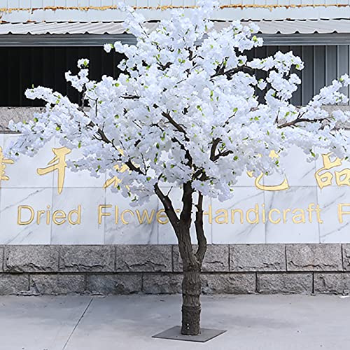 SIBEG Weiße Kirschblütenbäume, künstlicher handgefertigter Baum, künstliche Pflanze, für drinnen und draußen, für Zuhause, Büro, Party, Hochzeit, Dekoration, weiß, 200 cm
