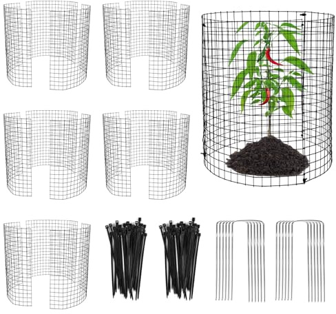 Runder Pflanzenschutz von Tieren, 18 Stück, 30,5 x 30,5 cm, Metallgeflecht, um Tiere fernzuhalten, Gartenschutz, Hasenbarrikaden, Drahtpflanzenschutz für Kaninchen, Huhn, Ente, 18 Stück