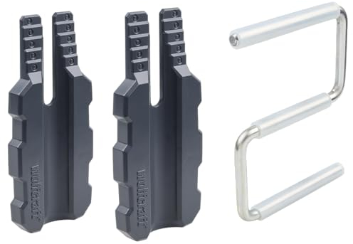 wolfcraft Türblatt-Montage-Set I 3674000 I Hebebügel aus Stahl, Führungshilfen mit Messskala I Einfaches Einhängen und Tragen von Türen durch eine Person