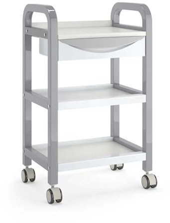 SDA287MZ Servierwagen Mobile Wagen, mehrstöckige Lagerregale von Boden zu Boden, Lagerregale for Schönheitssalons, Mobile Wagen, kleine Wagen for Küche, Bad, Wohnzimmer Barwagen(Grijs)
