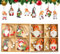 Decoración Navideña De Madera, 24 Piezas Adornos Colgantes para Árbol De Navidad, Papá Noel Colgante Rojo con Cuerda