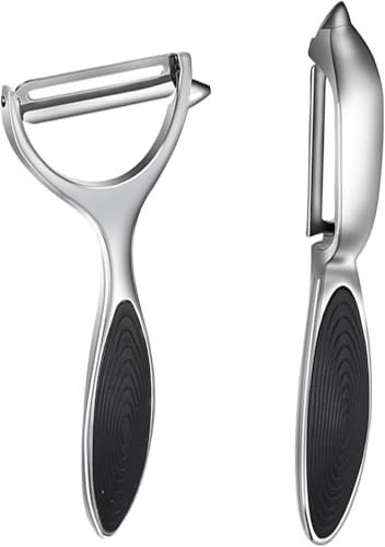 Potato Peelers Vegetable Peeler - Premium Stainless Steel Y-Shape and I Shape Rotatable Multifunctional Vegetables and Fruits Peeler, Good Grip & Durable Peeling Tool for Kitchen (2 Pcs)