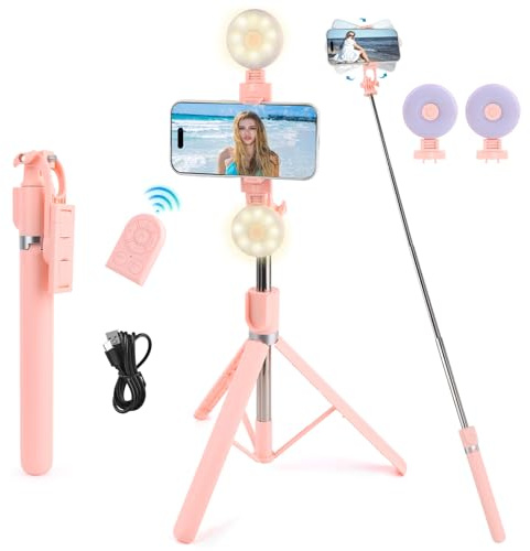 Selfie Stick, 180CM Handy Stativ für Smartphones mit Faltbar und Drehbar 360°,Hochfeste Beine und ausziehbarer Rohrstativständer, Handy Stativ Ständer passend für iPhone/Samsung S22/Kamer