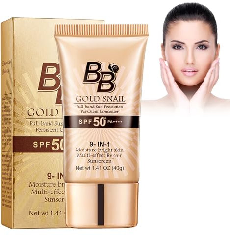 Eazerom 01 BB Crème,Extraits d'escargots,Fond de Teint Liquide,BB Cream Foundation Matte Medium,Couvrance Légère Et Naturelle,Maquillage et Soin Illuminateur de Teint Haute Définition (Ivory)