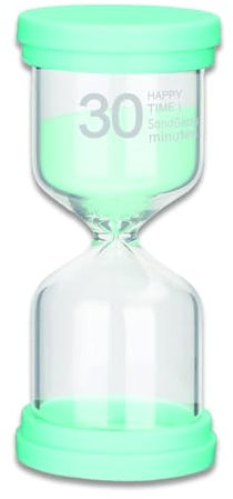 Sanduhren Zeitmesser, Buntes Glas Timer, Küchentimer Stundengläser, Sanduhr Timer für Klassenzimmer Spiele, Sanduhr 30 Minuten, für Küchen, Zuhause Büro Dekoration, Grün