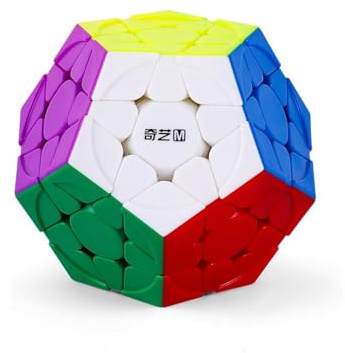 XMDCuber QY Toys QiHeng V2 M Megaminx Magnetic Dodecahedron Speed Cube 3x3 Stickerless Pentagonal Magic Cube, 120 Magnete, 33 mm