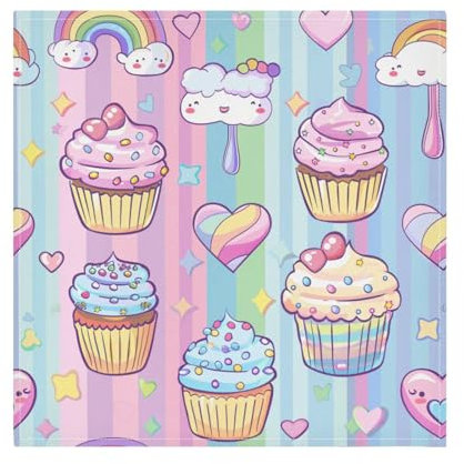 Servietten mit Cartoon-Motiv, Pastellfarben, wiederverwendbar, waschbar, Weihnachten, knitterfrei, Küchenservietten, 6 Stück, 50,8 x 50,8 cm, servilletas de Tela para mesa