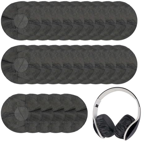 200 Housses de Écouteurs Couvre, Housse Casque Audio, Couvre-Oreillettes pour Casque, Housses d'Écouteurs Extensibles en Tissu Non Tissé, adaptées aux Casques de 11 à 12 cm de Large (Noir)