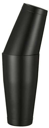Cocktail Geek Boston Shaker Set, 28 Oz and 18 Oz Weighted Tins, Matte Black Stainless Steel, Hand Wash (Matte Black)