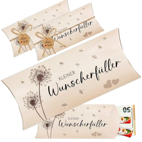 Wunscherfüller Geldgeschenke Gutschein Verpackung, 8 Stück Geldgeschenk Kissenschachteln Geschenkbox für Geld, Gutscheine, Süßigkeiten - Geldgeschenke Geburtstag Weihnachten Hochzeit Konfirmation