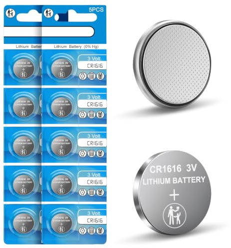 CR1616 Battery, 10 Pack 1616 Batteries for Car Remote Keys, CR 1616 DL1616 ECR1616 3V Lithium Coin Button Cell Battery for Watch, Remote Control, Calculator, Thermometer, Toy