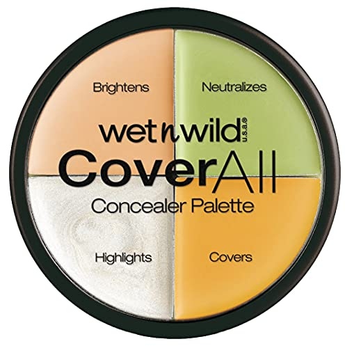 Wet n Wild, CoverAll Concealer Palette, Paletta Correttore con Formula Leggera per un Finito Impeccabile, Neutralizza Rossori, Copre Imperfezioni, Illumina e Corregge le Occhiaie