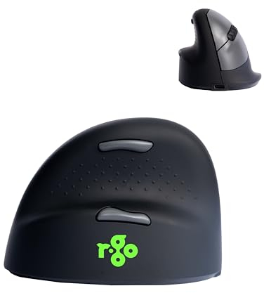 R-Go HE Ergonomic mouse, Medium (165-193mm), Left Handed, wireless, 500-1750dpi, RGOHEWLL, Black