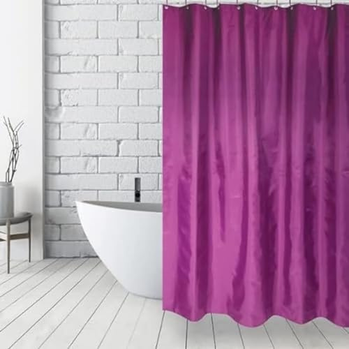 MSV Anti-Schimmel Duschvorhang - Anti-Bakteriell, waschbar, wasserdicht, mit 12 Duschvorhangringen - Polyester, „Lila“ 180x200cm