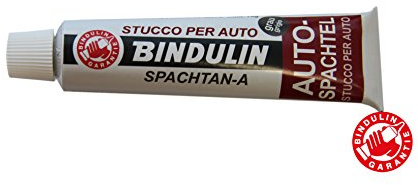 Bindulin Auto Spachtel 70g grau Nitro-Kunstharzkombination haftet auf fettfreie Metalle Kunststoff (Nicht PE und Teflon) Polyesteroberflächen für KFZ Automobile Oldtimer Boot bei Dellen Beulen