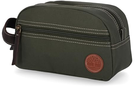 Timberland Men's Toiletry Bag Canvas Travel Kit Organizer, Olive, One Size