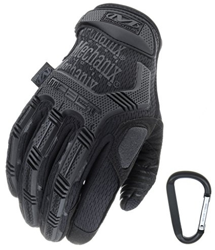 Mechanix WEAR M-PACT Tactical Einsatz-Handschuh, optimaler Schutz, atmungsaktiv beste Passform + Gear Karabiner, Schwarz Covert, Coyote, Multicam, Wolf Grey, Größe: S,M,L,XL