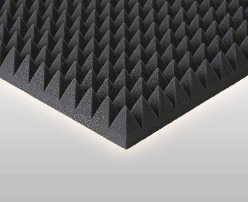 85 Stk Pyramiden schaumstoff Akustik,Akustik Dämmung ca. 50 x 50 x 5 cm, Schwarz Anthrazit, Schallschutzpaneele Akustische Schallisolierung Dens. 30 Platten Akustische Lautsprecher