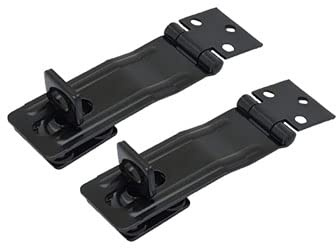 QCAA HASP Heftklammer, drehbar, Stahl, Schwarz, hergestellt in Taiwan 2 Pack schwarz