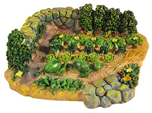 Rossi Rosa Orto per Presepe 10x9,5x3 cm – Per Statuine Presepe da 6/8 cm – Realizzato in Resina – Dipinto a Mano – Made in Italy