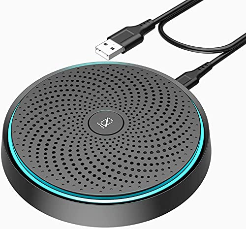 Monodeal Conference Microphone with Mute Button, Upgraded USB Microphone for Laptop PC,Omnidirectional Computer Zoom, Virtual School, Video Meeting, Skype (Plug & Play)