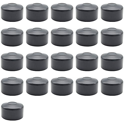 Enkotrade 21 Stück Zaunkappen Anthrazit für Außenmaß Ø 48mm, Rohrkappen aus hochwertigem Kunststoff, Pyramide Rund Zaunpfostenkappen Pfahl Deckel Zaunabdeckung