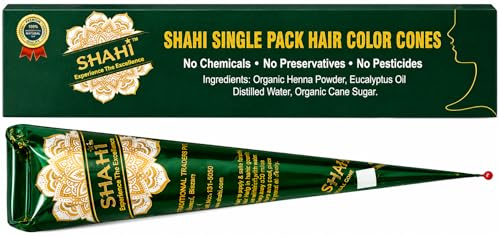 Shahi Natural Ready to Use Henna Paste Hair Color Hair Dye Cones Reddish Brown Color 1 Pack