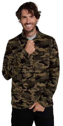 Mountain Warehouse Camber II Mens Half-Zip Fleece - Lightweight & Quick Dry, Breathable Antipill Microfleece - For Spring Summer, Outdoors, Travelling & Hiking Camouflage 4XL