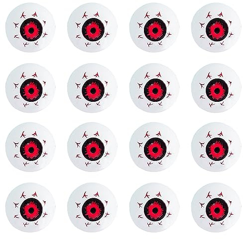 HIXNUG 16Pcs Halloween Eyeballs Terror Bloodshot Eyeballs Spooky Eye Balls Creepy Toys Clothing Props Halloween Dressing Accessories Halloween Terror Props