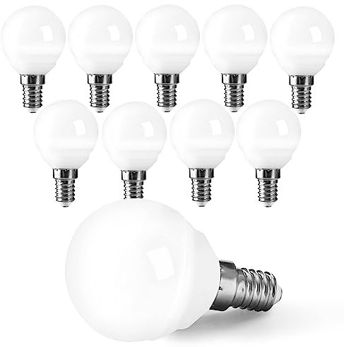 EX UP Lampadine a Led E14 Luce Naturale, Attacco Piccolo 6W G45 Lampadina, SES Base Classic Bulbo Risparmio Energetico(Equivalenti 50W), 550lm Non Dimmeriabile Nessun Sfarfallio Lampada Pacco da 10