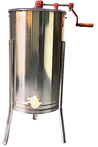 WRJAHCG Honigschleuder, 304 Edelstahl 2/3 Rahmen Honey Extractor, mit Transparenter Abdeckung und Edelstahlhalterung, für Imker und Bienenzüchter Zubehö,3 Frame