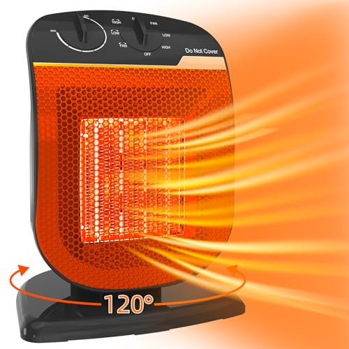 tectake Outdoor Heaters for Patio, 1500W Portable Greenhouse Heater with 120° Oscillating, Overheat & Tip-over Protection, Ceramic Electric Space Heater for Garage, Bedroom, Office, Indoor Outdoor Use