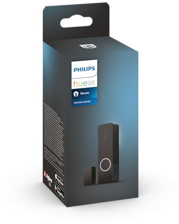 Philips Hue Secure Smart Kontaktsensor, schwarz, für Türen und Fenster, funktioniert mit dem Sicherheitscenter in der Hue-App, Philips Hue Bridge erforderlich, 1er Pack