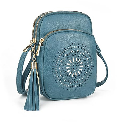 GLITZALL Umhängetasche, Kleine Umhängetaschen mit mehreren Taschen, Umhängetasche mit Quasten, Handytaschen für Frauen mit Hohlraum, Mode
